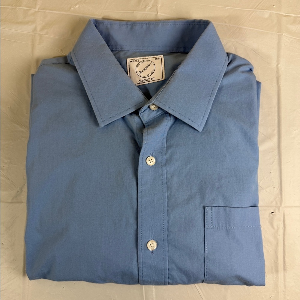 Bespoke Steel Blue Point-Collar Dress Shirt